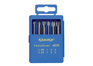 KL331  Комплект из 6-ти отв. вставок (бит) L=73 мм ( PH1 / PH2 / PH3 / PZ1 / PZ2 / PZ3 )
